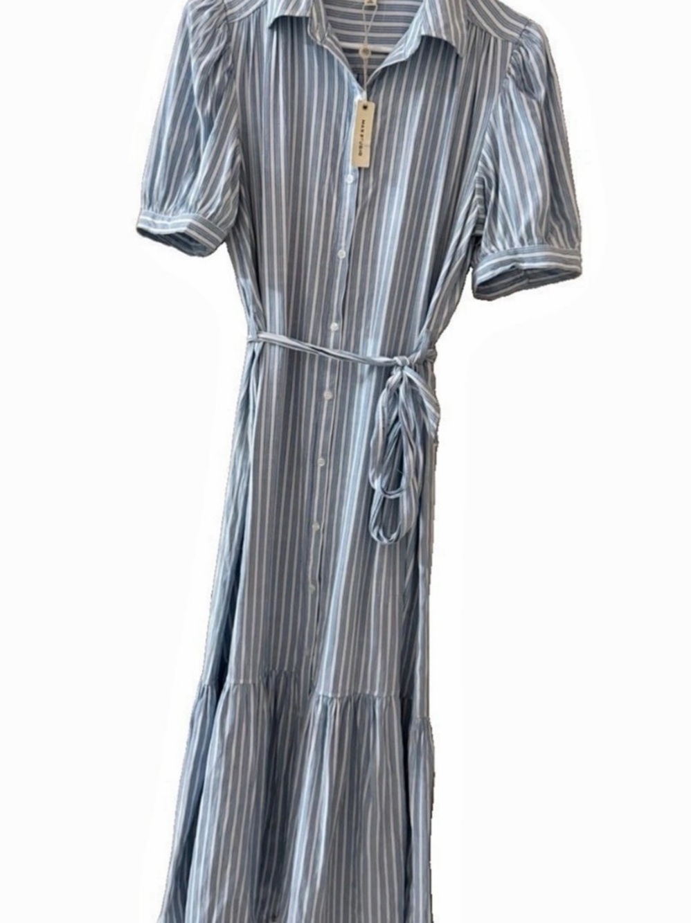 Max Studio Striped Maxi Dress in Blue & White Size Small NWT